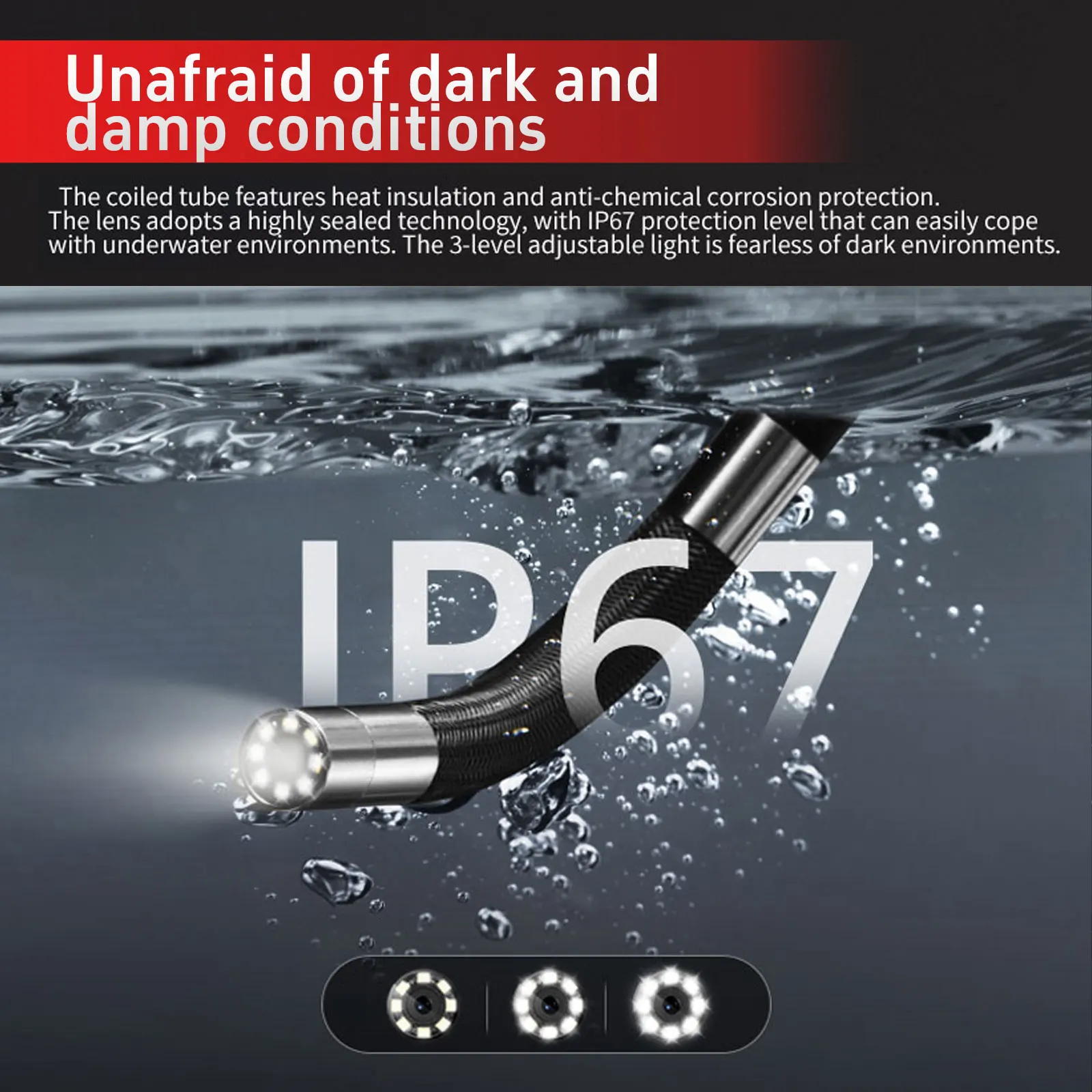 Borescope camera 6.5mm single/dual lens 720 ° steering handheld HD automotive maintenance pipeline inspection endoscope camera