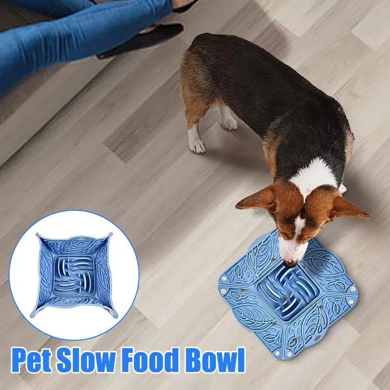 Silicone Lick Mat For Dogs Silicone Foldable Treat Dispensing Toy Slow Eater Dog Food Bowl Dog Food Bowls Slow Feeder For