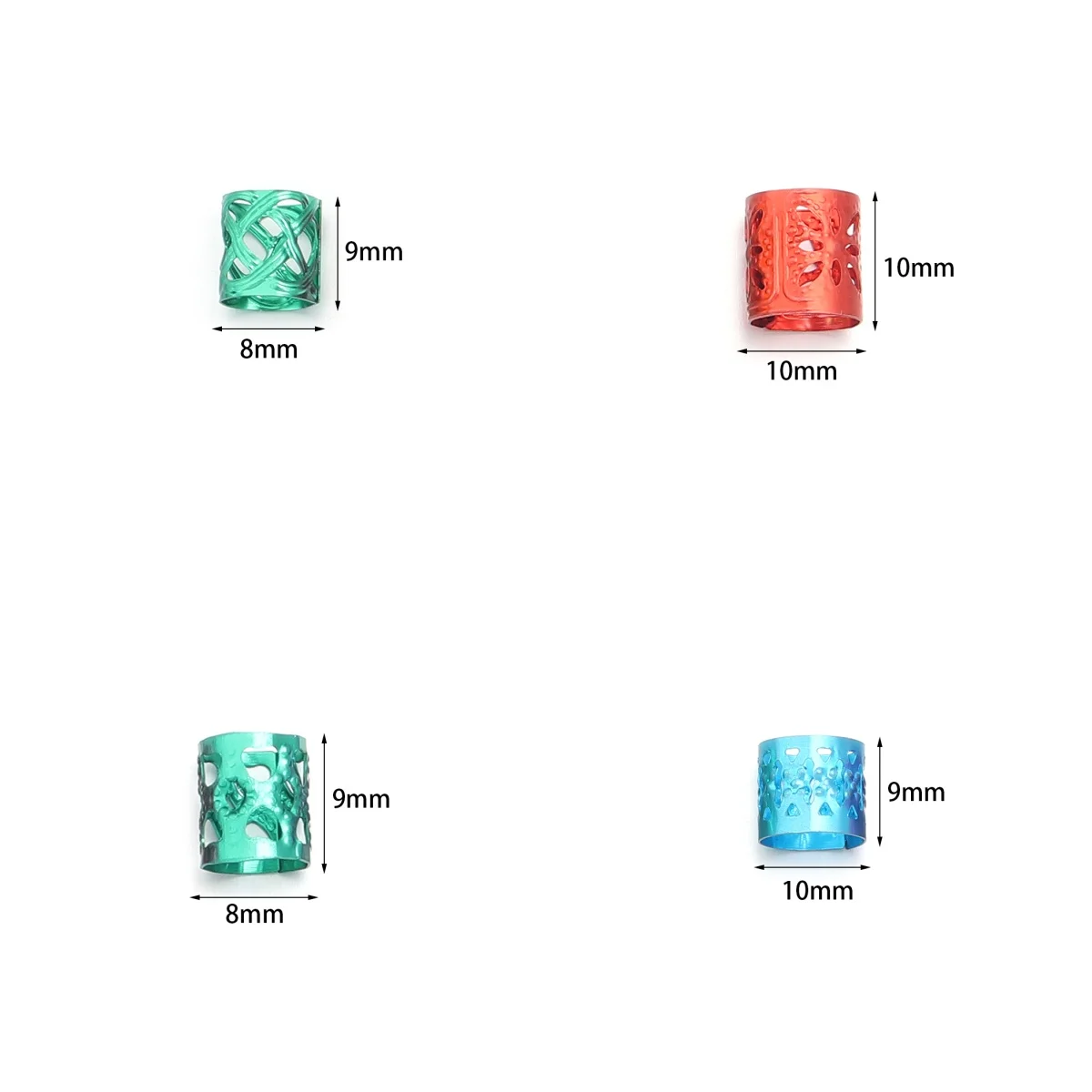 100 ชิ้น 9x8 มิลลิเมตรขนาดเล็ก Silver Gold Plated แหวนผม Braid Dreadlocks Hole Micro ลูกปัดปรับคลิปผมจัดแต่งทรงผม