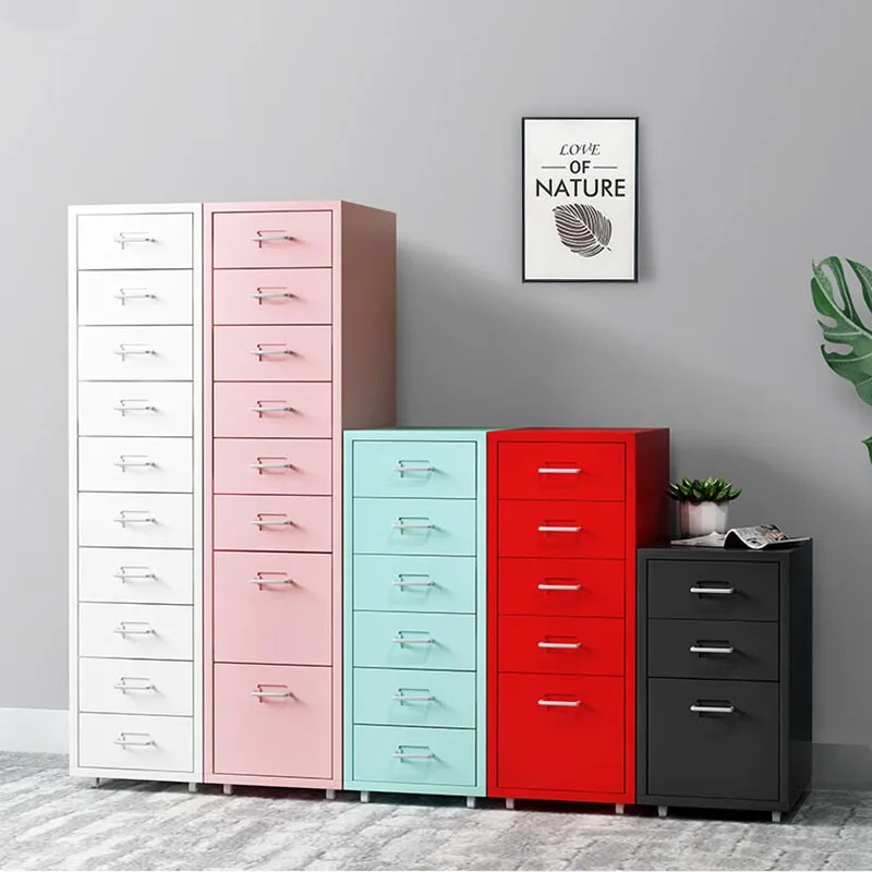 Mobile Multi-drawer Pedestal Cabinet, Freestanding Storage Organizer for Office Under-desk, Bedside and Narrow Gap
