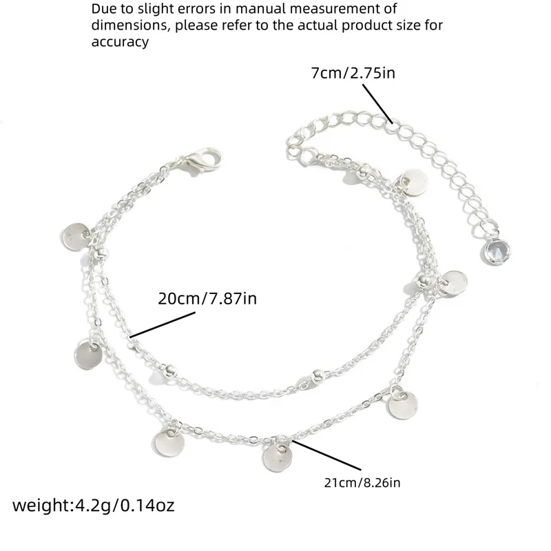 Female Round Pendant Anklets Bracelet Sandals Foot Jewelry Leg Anklet on Foot Bracelets for Women Girls Hawaii Summer Gift