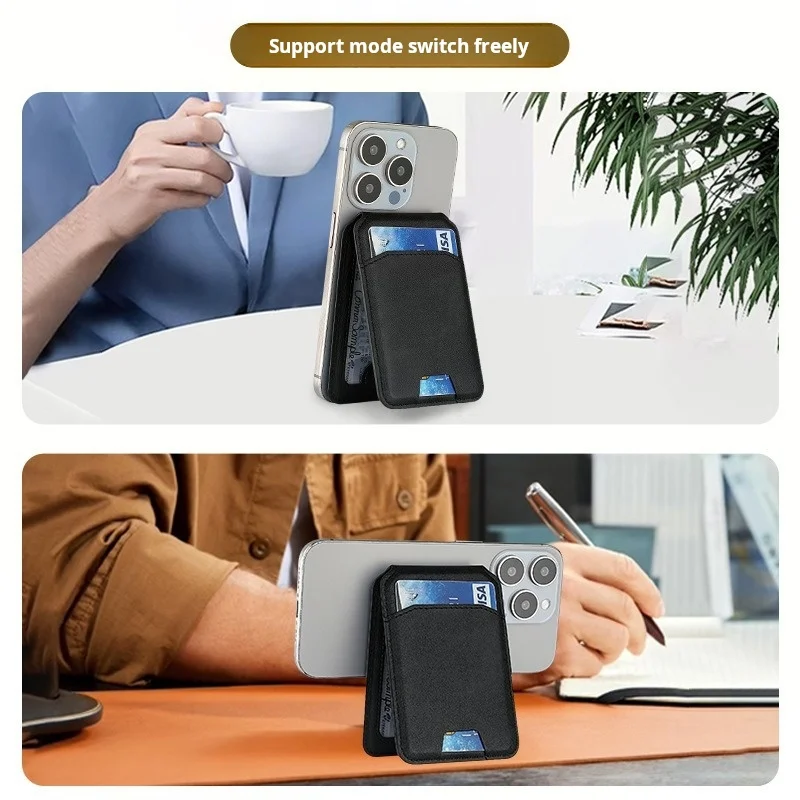 ل Magsafe المغناطيسي محفظة من جلد Pu حامل حامل بطاقة الائتمان آيفون 16 15 14 13 12 برو ماكس حامل بطاقة غطاء حقيبة الهاتف