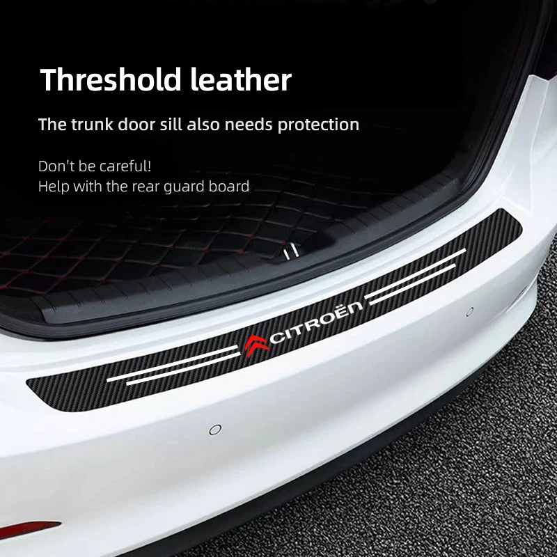 Carbon Fiber Car Door Plate Threshold Protector Sticker For Citroen C4 C3 C5 C1 Jumpy Saxo Berlingo Grand Picasso Cactus C2 view 2