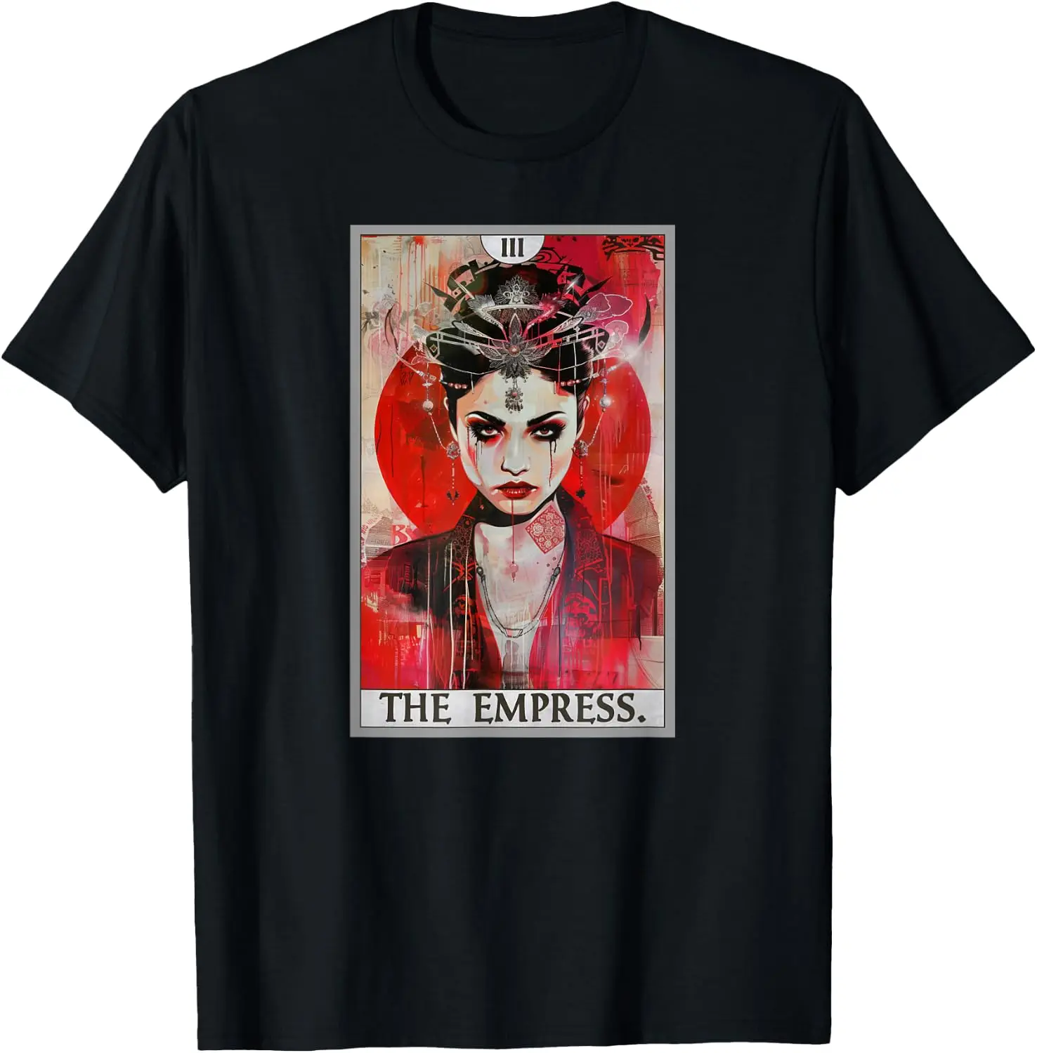 Cards Tarot Card 3 The Empress T-Shirt 100% Cotton Trendy Y2K Short-Sleeve Tee-Soft, Quick-Drying, Moisture-Wicking; Ideal
