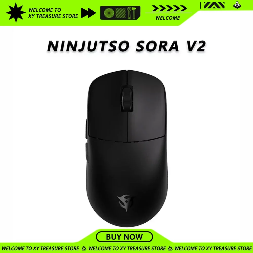 Ninjutso Sora V2  Mouse Paw3950 4k 8000Hz Gaming Mouse 2.4G Wireless Double Mode Gamer Mouse Adopt Lightweight Portable Design