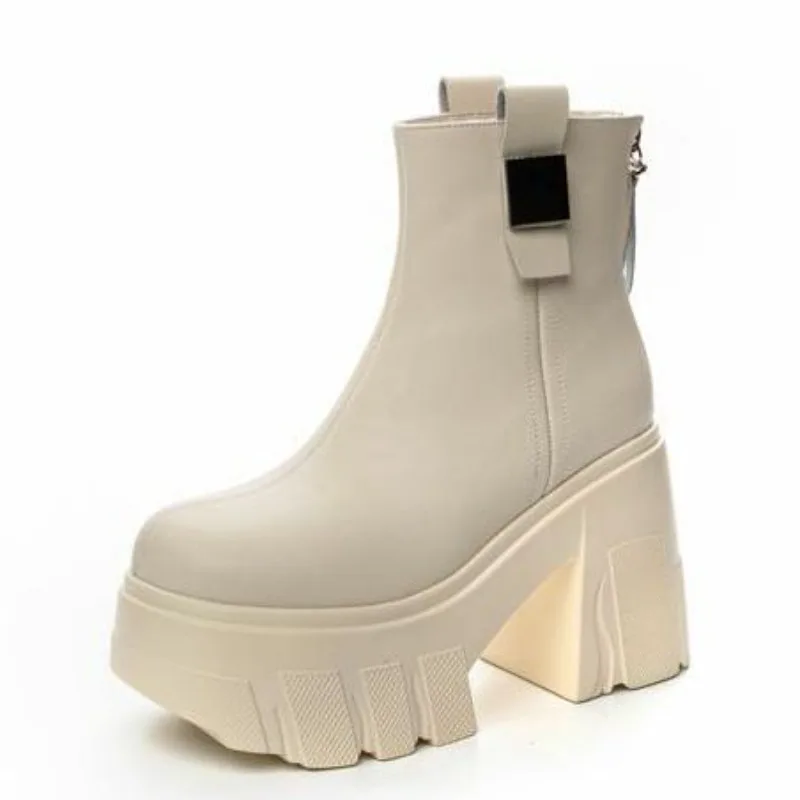 

Женские пикантные ботильоны на высокой платформе и толстом каблуке 11 см для взрослых, женская модная женская обувь из спилка, ботильоны
