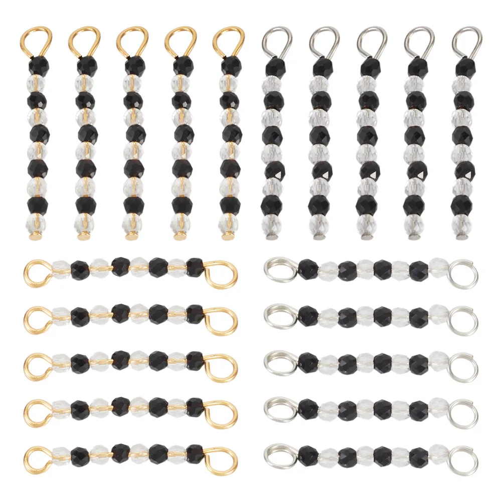 

1 Set Transparent Glass Beads Connector Charms with 304 Stainless Steel Findings for Necklace Earrings Jewelry Accessories Decor