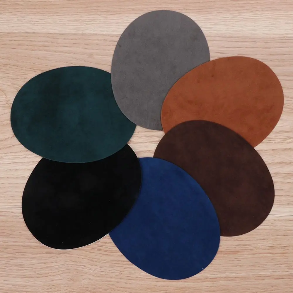 DIY Suede Suede Fabric Patch Oval Iron-on Elbow Patches Iron On Patches Jacket Tops