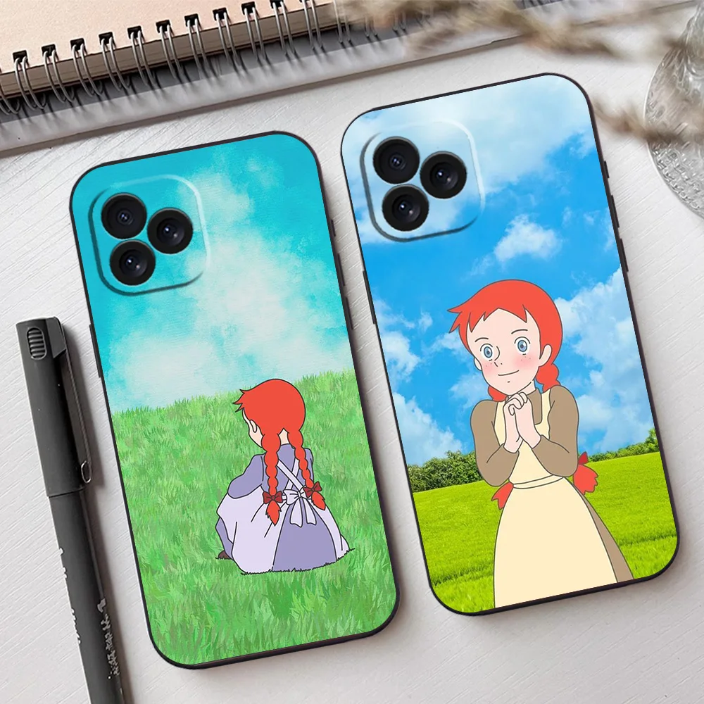 A-Anne of Green Gables Anne Shirley Phone Case For Samsung A03 A04 A05 A13 A34 A53 4G 5G S22 S23 ULTRA Black Soft Silicone Cover