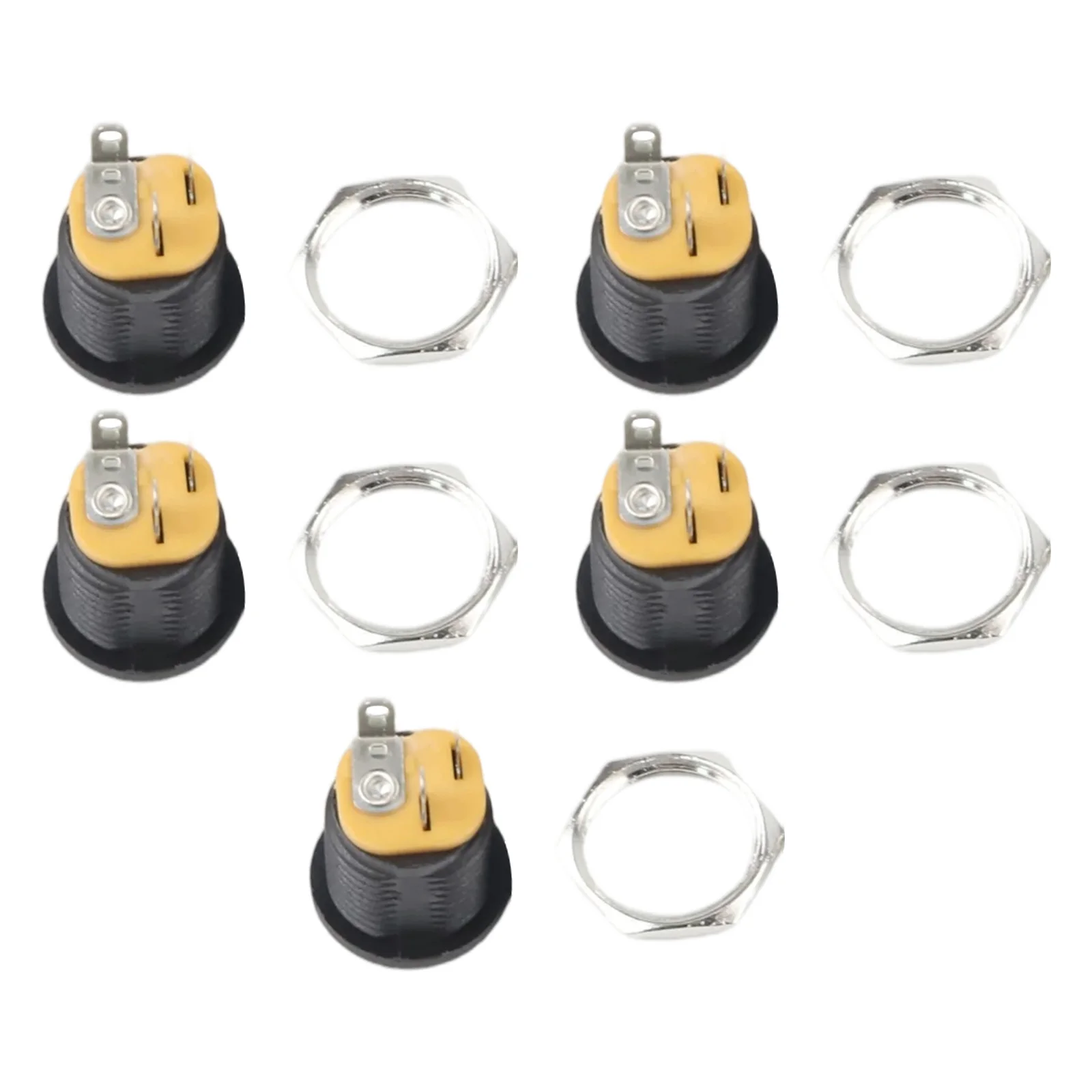 Electrical Equipment Power Connector Socket Terminal Blocks Wire Connectors 5.5*2.1mm 5pcs 9x14x15mm Accessories Female