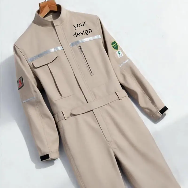 

Working Suit For Men Summer One-piece Workwear Personalized Print Logo Work Clothes Welding Decoration Maintenance Workers