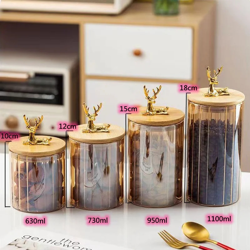 Frasco de Vidrio Ámbar con Tap - Food Storage Jars With Wooden Lids reseña y precio