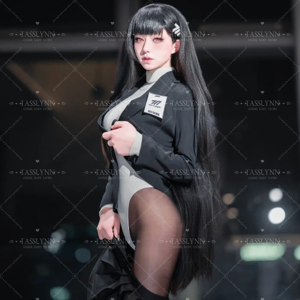 

Anime Blue Archive Rio Cosplay Suit Black Blazer Pleated Skirt with Hairpin Accessory JK Skirt Uniform for Ritsuki Rio Role Play