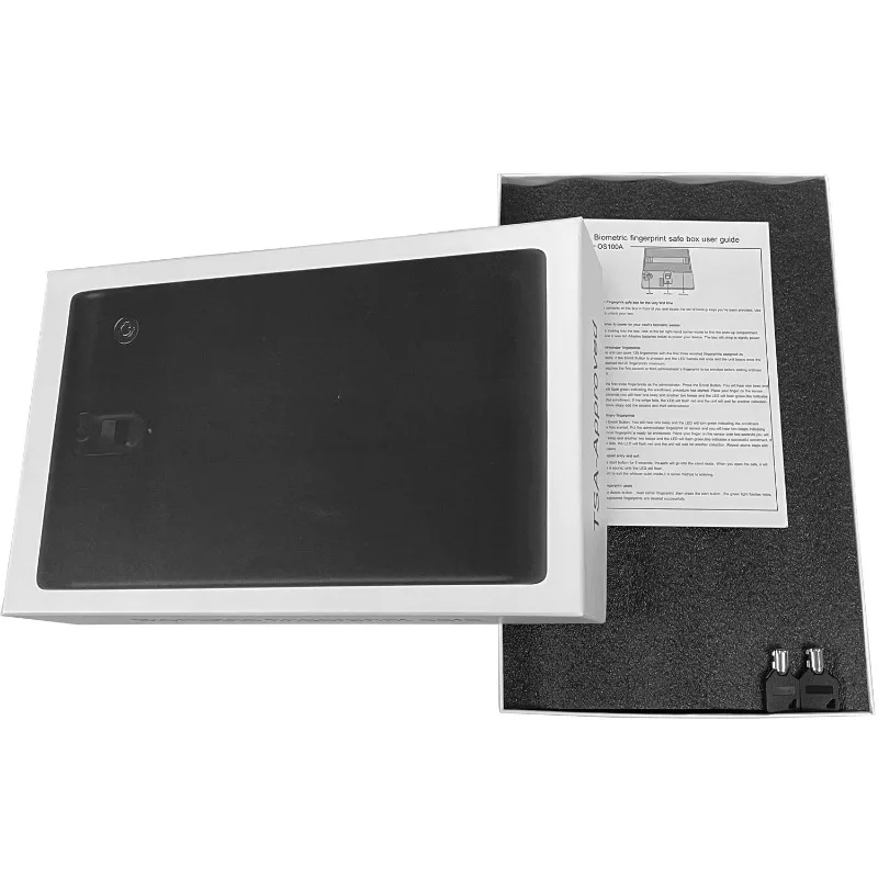 Premium Biometric Pistol Safe for Large Firearms, Double Gun Storage Box with Security Rope, and Heavy-Duty Security Case