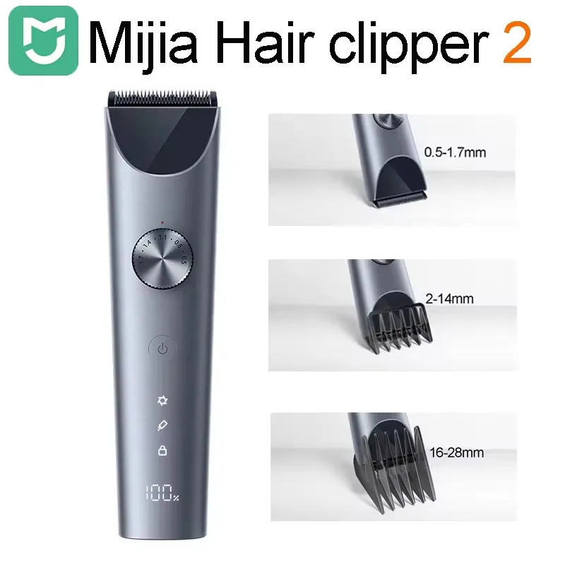 Mijia Haarschneidemaschine 2 Haushalts-Wireless-Trimmer Schneidfriseur IPX7 Klinge aus Titanlegierung für Männer, Koteletten, Elektrorasierer