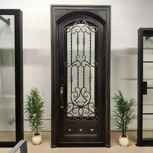 Customizable Modern Wrought Iron Doors For Entry Including Standard And Custom Models With Arch Design