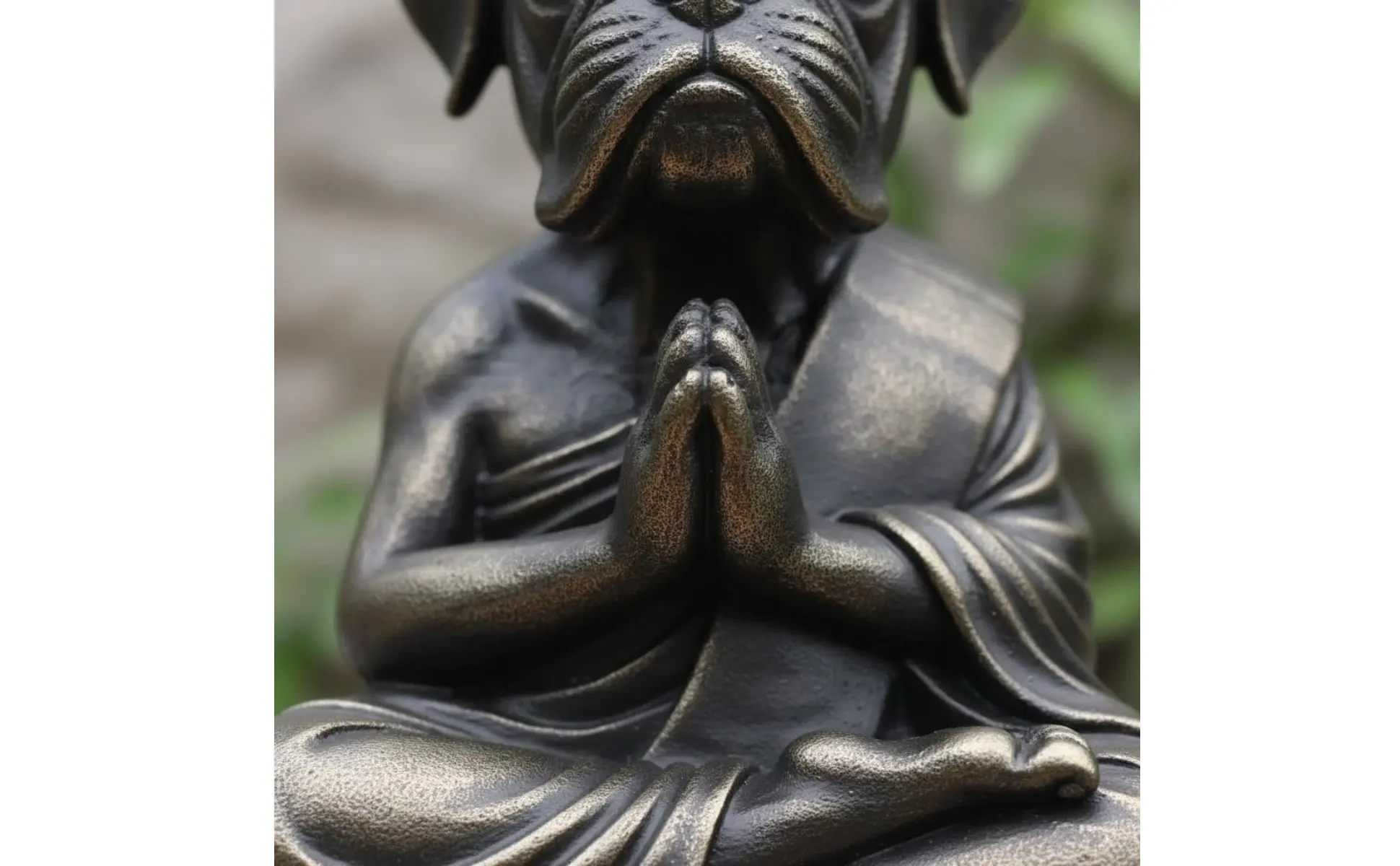 Meditating Dog Statue Cute Zen Dog Figurine Resin Zen Creature Figurine Outdoor Friendly Resistant for Desk