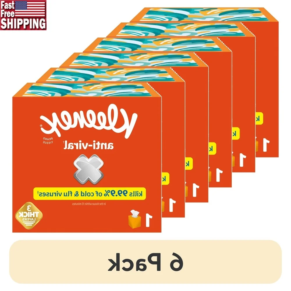 

3-слойные противовельные салфетки для лица, 55 шт., 6 упаковок, защита от холодного грифа, сертифицированные FSC для домашнего использования