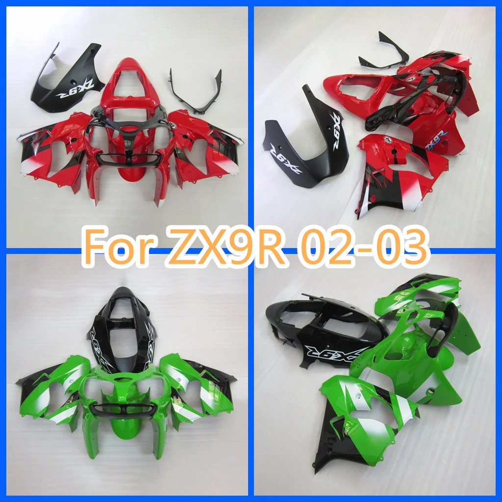 Free Custom Motorcycle Fairing Kit for Kawasaki ZX-9R 02 03 2002 2003 ZX9R ZX 9R ABS Road Racing Body Repair Aftermarket Parts