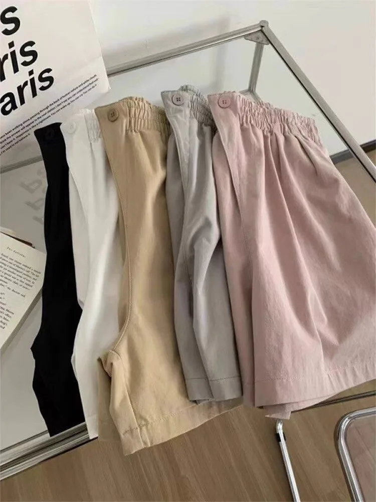 ピンクアイスシルク速乾スポーツショーツ レディース 2025年新作 夏 アウトドア ゆったり カジュアル ファイブ 5 パンツ ハイウエスト ストレートレッグ