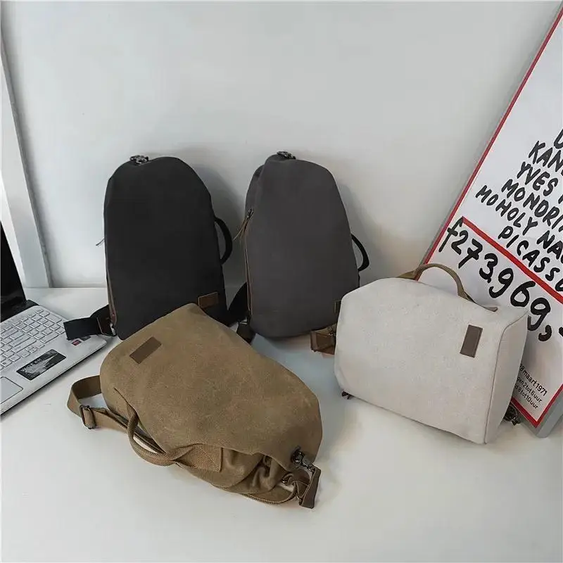 Fashionable Travel Multifunction Schoolbags Backpack New Vintage Canvas Rucksack Convertible Duffel Bag Carry On For Men Women