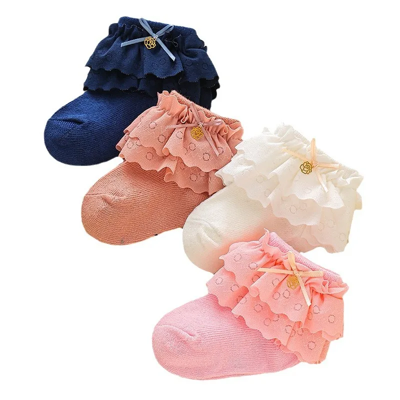 0-18 Months Spring and Winter Korean Version of Fashion Lace Princess Socks Soft Elastic Leg Tights for Baby Girls