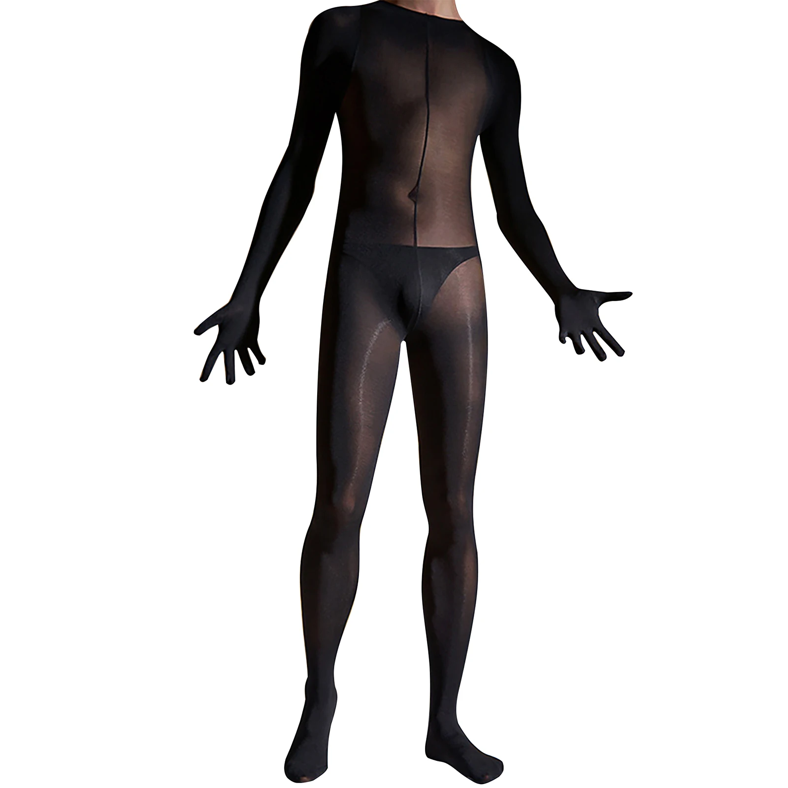 

Sexy Men Sheer Mesh Body Stockings See Through Footed Full Body Ultra-Thin Mesh Jumpsuit Transparent Pantyhose Sissy Underwear