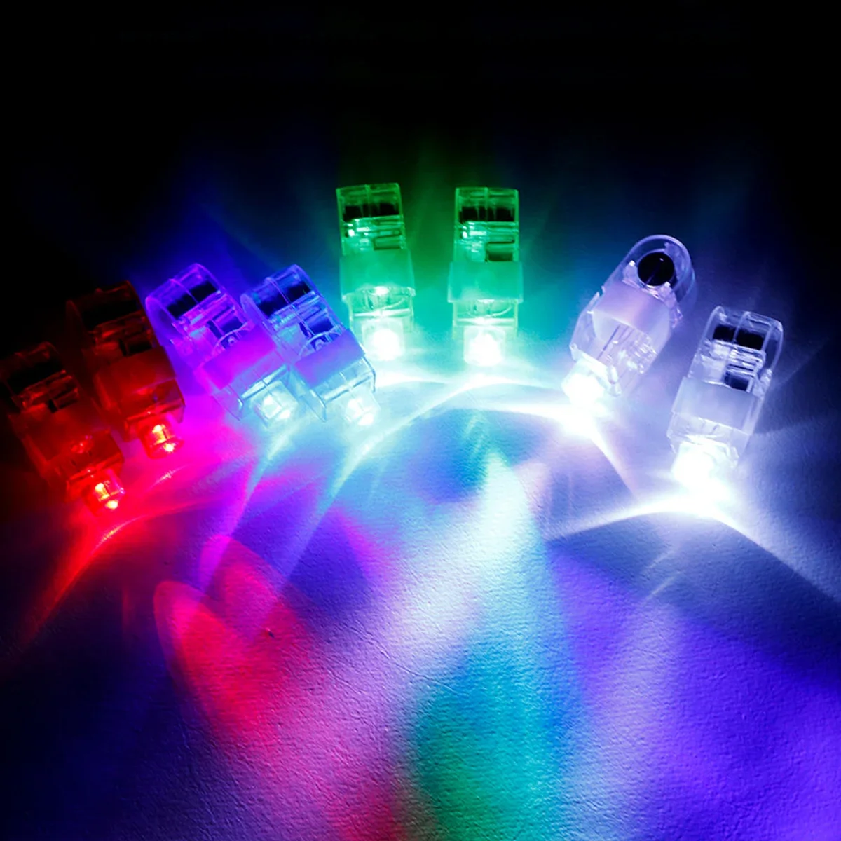 LED Cor Misturada Luminous Finger Light, Torcendo Brinquedo, Dazzling Laser Flash, Boate Festa, Desempenho, 10 pcs