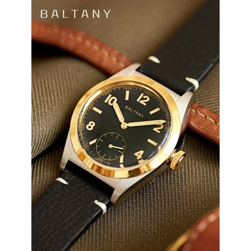 Bubbleback Retro Homage Watches 36mm Gold Case Luminous Dial Vintage Microbrand 100M Waterproof Quartz Dress Watches