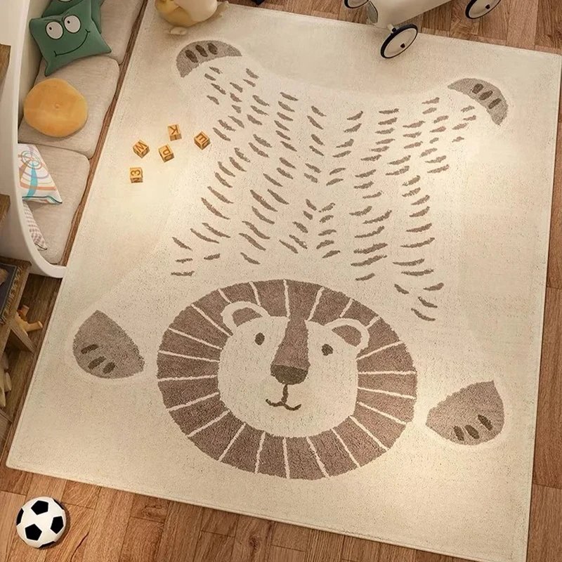 

Children's Carpet Large Size Bedroom Bedside Floor Mat Boy Kids Carpets Cute Lion Animal Home Decoration Rug Alfombra Para Niños