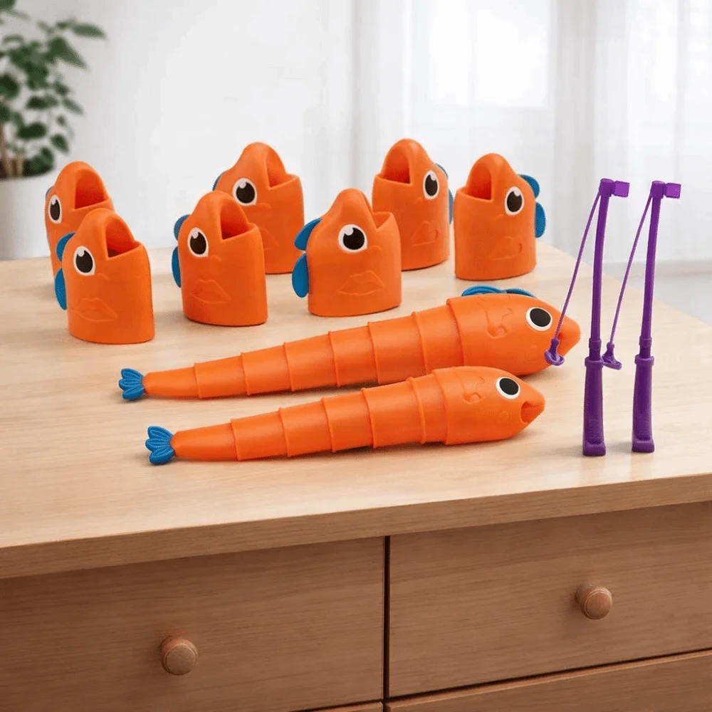 Extendable Design Fishing Master Table Cartoon Style Children Gits Fishing Board Game Stretchable Body Retractable Fishing Set