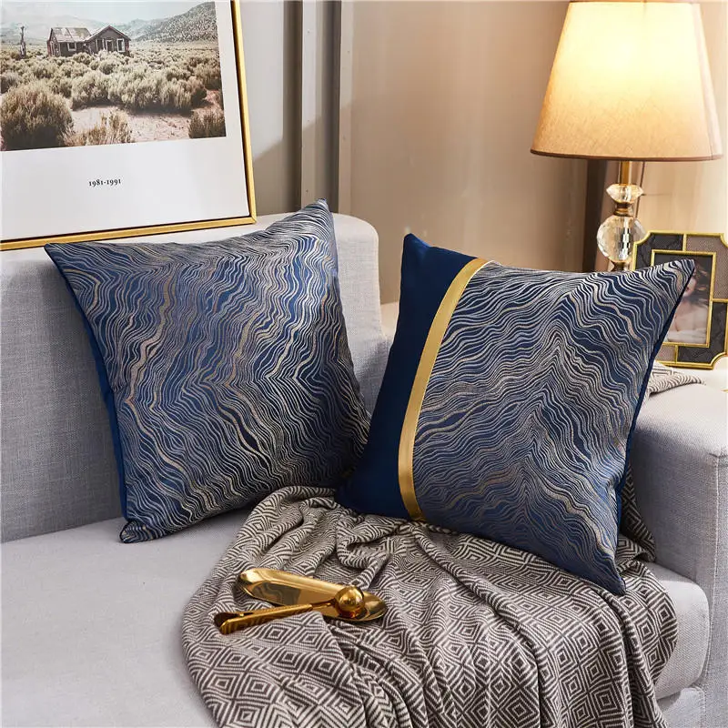 

45*45cm Bronzing Geometric Sofa Throw Pillowcover Living Room Decorative Cushion Cover Home Decorative Office Pillowcase