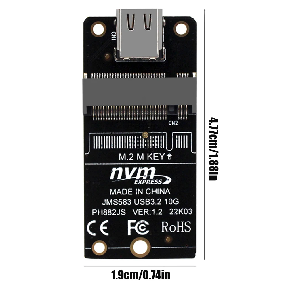 Adapter obudowa SSD M.2 do typu C NVME obudowa dysku twardego międzypozytor JMS583 Chip 10Gbps obsługuje 2230 2242 2260 2280 rozmiar SSD