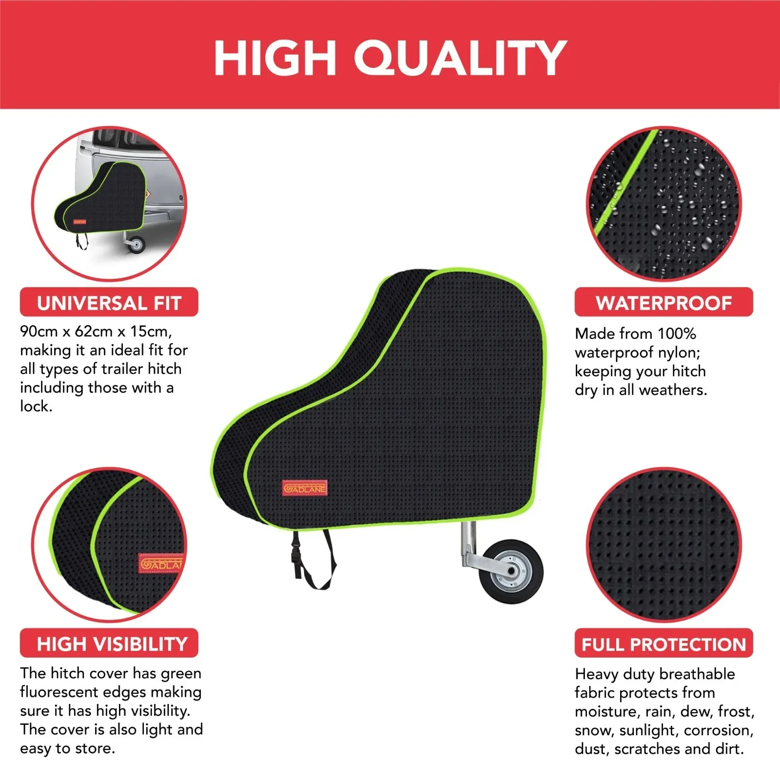 Waterproof RV Hook Cover Trailer Towing Ball Coupling Lock Breathable Dustproof Rain Snow Dustproof Protector Automotive Parts