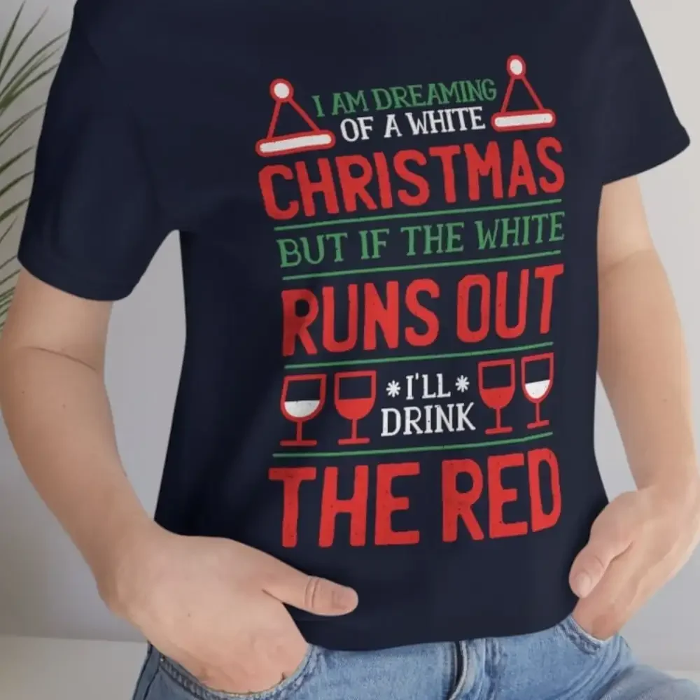 

Wine Christmas T Shirt 100 Cotton Adult