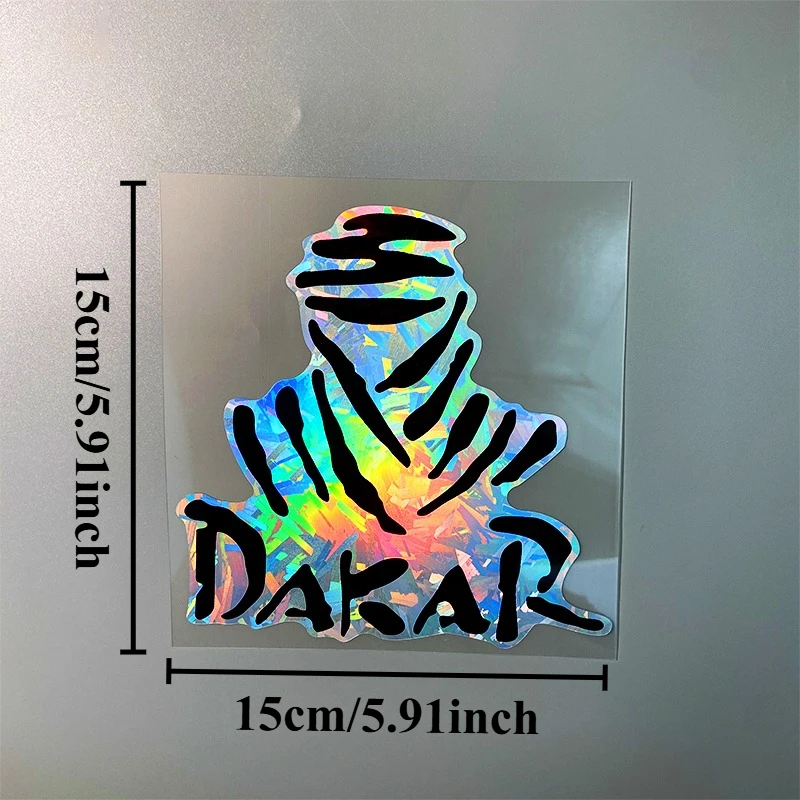 Dakar Desert Rally Reflective Motorcycle Stickers Holographic Carbon Vinyl Decals for Scooter Helmet Fuel Tank Box Fairing view 2