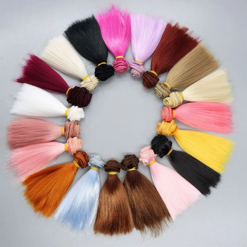 1 قطعة سلك درجة حرارة عالية الجودة 10 سنتيمتر شعر مستعار الباروكات DIY بها بنفسك دمى اكسسوارات طويلة مستقيم