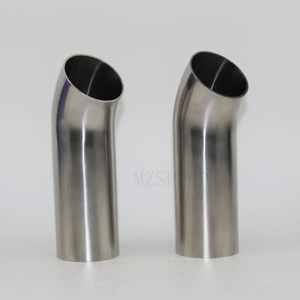 19mm-63mm long 50mm Health level 304 stainless steel welded 45 degree elbow polished extended straight edge 50 mm