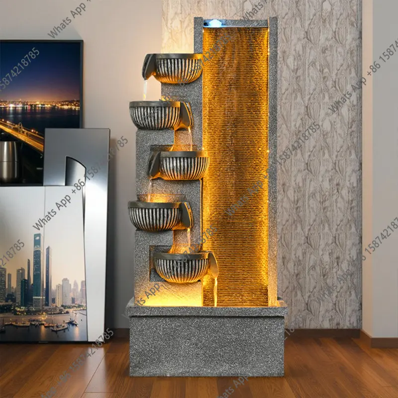 Water curtain wall, flowing water background wall, flowing water ornament, pottery pot, flowing  device