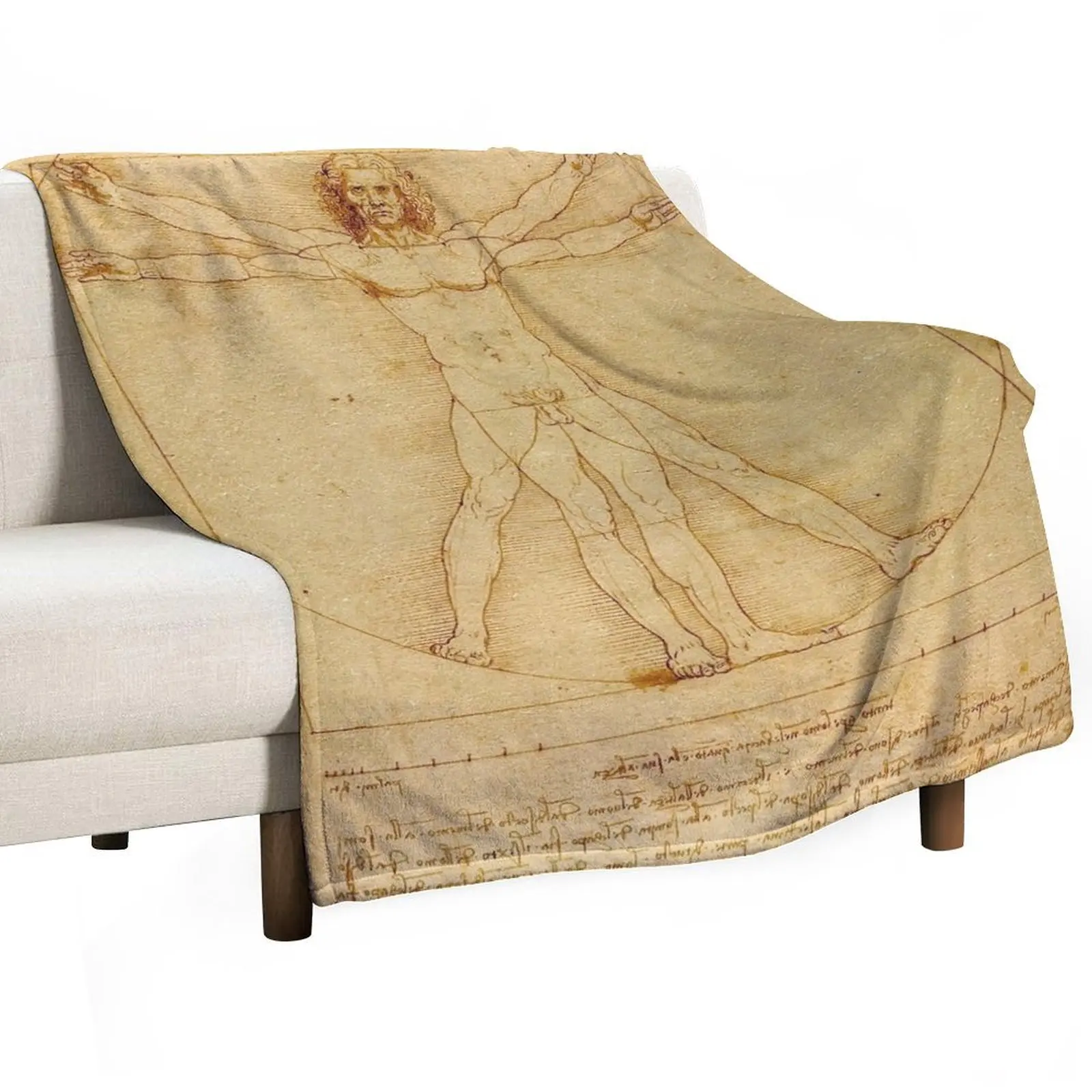 Vitruvian Man , L'uomo vitruviano : Leonardo da Vinci Throw Blanket Baby Summer For Sofa Thin Blankets