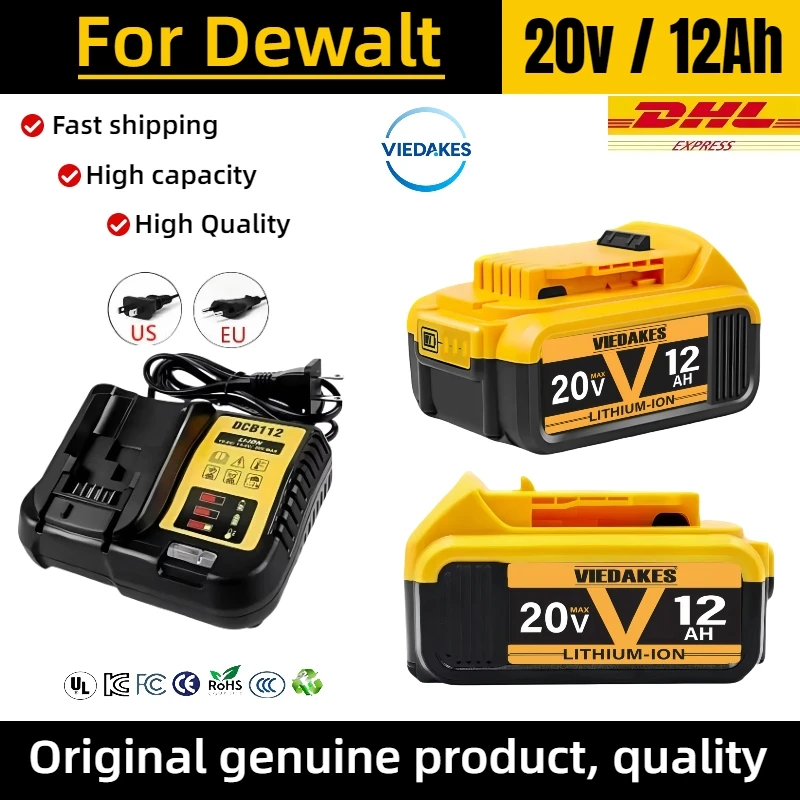 

for DeWalt 18V Battery 8.0Ah 10.0Ah 12.0Ah, Compatible with DCB180, DCB181, DCB203, DCB205 Models. for DIY and Professional Use