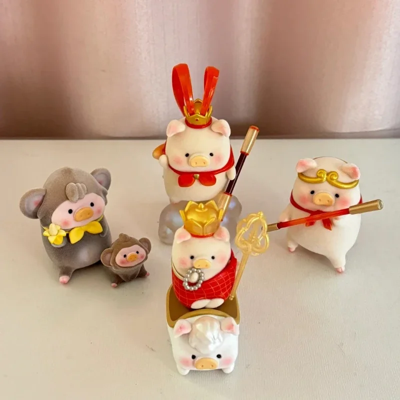 Lulu The Piggy Journey to the West Blind Box Toys Kawaii Cartoon Piggy Actionfigur Modellpuppe Überraschungsgeschenke Schreibtischkollektion