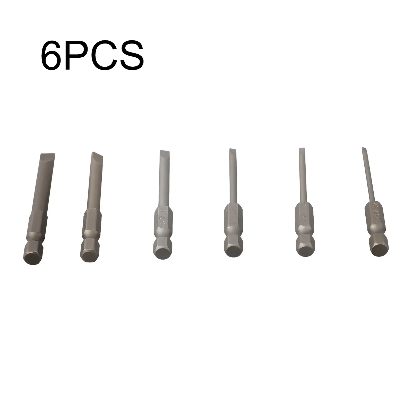 6pcs SL2-SL6 Slotted Screwdriver Bits Set Alloy Steel Bits For Hand Drill Multifunctional Tool Screwdriver Set