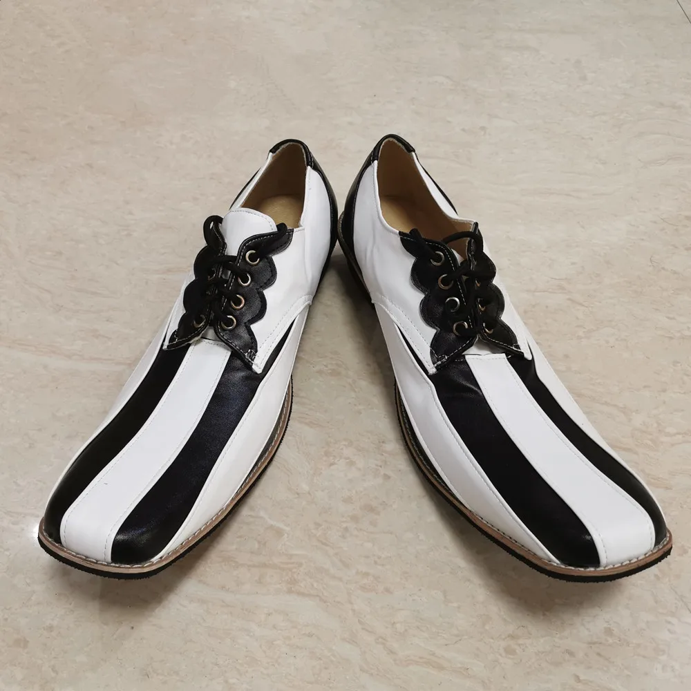 36cm B ‌ fehlt weiße Clown-Schuhe mit spitzer Zehenpartie für Erwachsene, freie Größe, Club-Zirkus-Gefälligkeiten, schmale Joker-Schuhe, Halloween, Cosplay