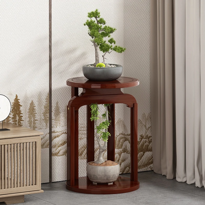 حامل نبات الخيزران داخلي على الطراز الصيني حامل وعاء الزهور لغرفة المعيشة منظم حديقة عمودي حامل زهور متعدد الطبقات