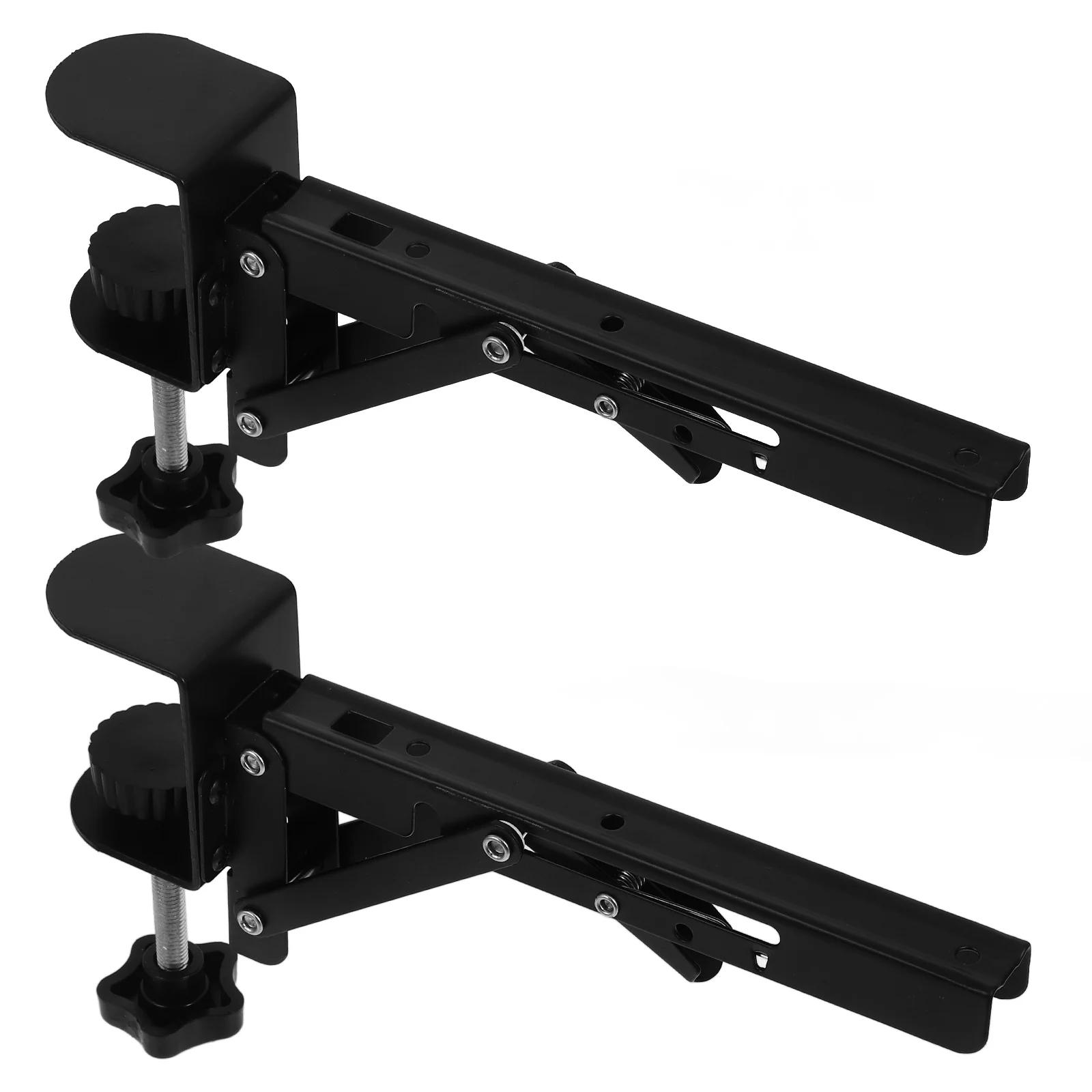 

2PCS Computer Desk H Rest Adjustable Clamp Shelf Extender Ergonomic Black Aluminum Arm Wrist Support Keyboard St Foldable Under