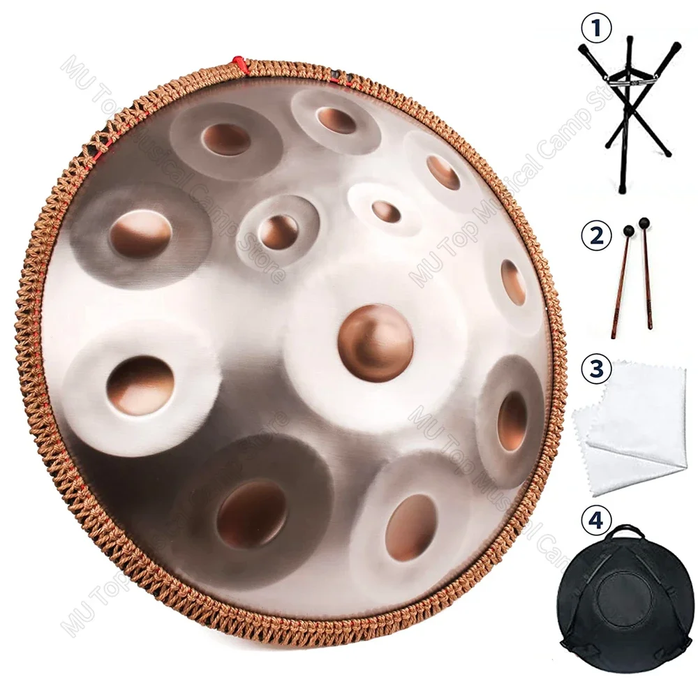 

440HZ Polaris Handpan Drum 9/10/12 Tone 22 inch Steel Tongue Drum Yoga Meditation Instrument Gift Professional Tambor