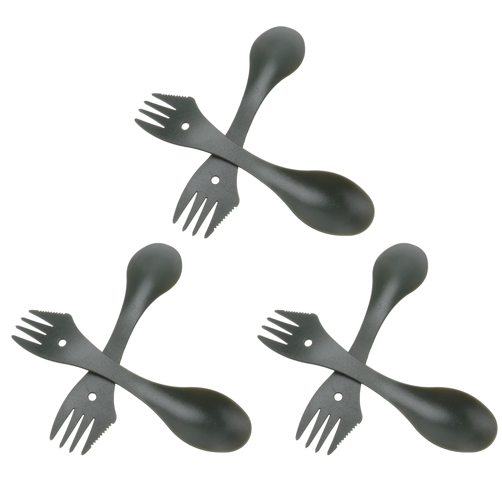 

6 Pcs Plastic Cutlery Durable Lightweight Camping Hiking Outdoor Activities Eco Friendly Tableware Portable Forks Spoons