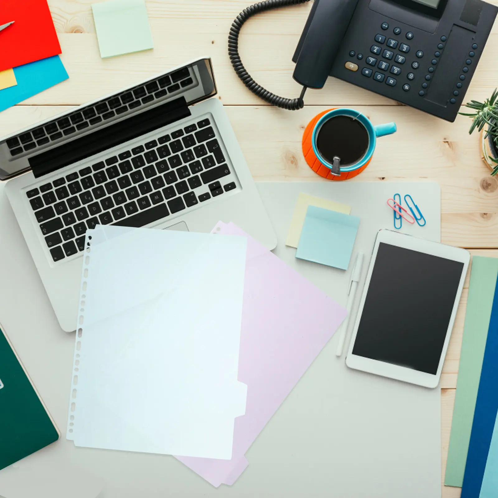 

6Pcs Ring Binder Tabbed Dividers Plastic File Separators Index Pages Organizing Sheets for Documents Office School