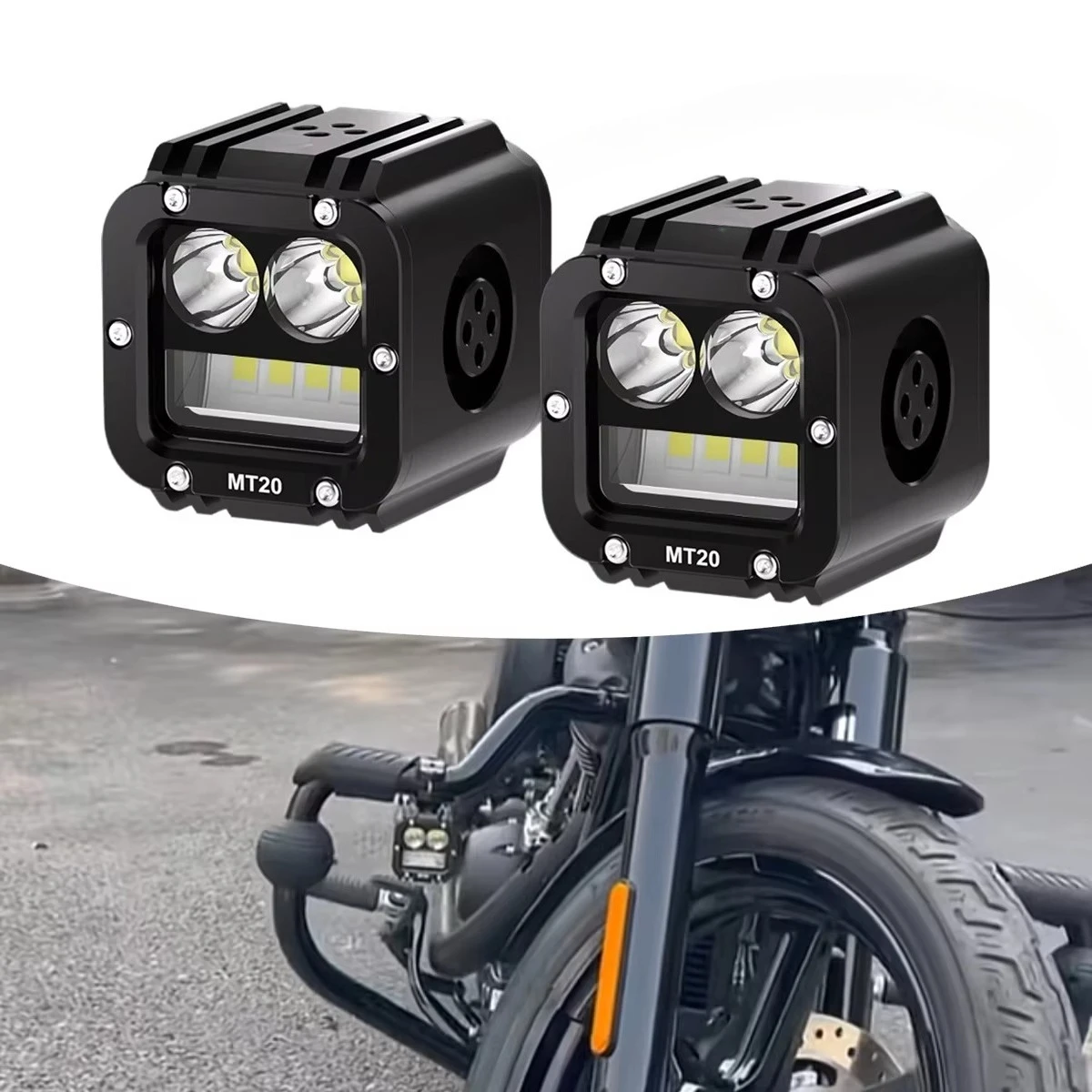 

Ferei MT20 8000LM 4-in-1 LED Front Fog Light Motorcycle 12V Driving Light Wireless Remote IPX8 CNC 400m+ Range Adventure